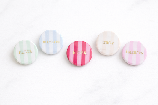 Signature Stripe Name Charm